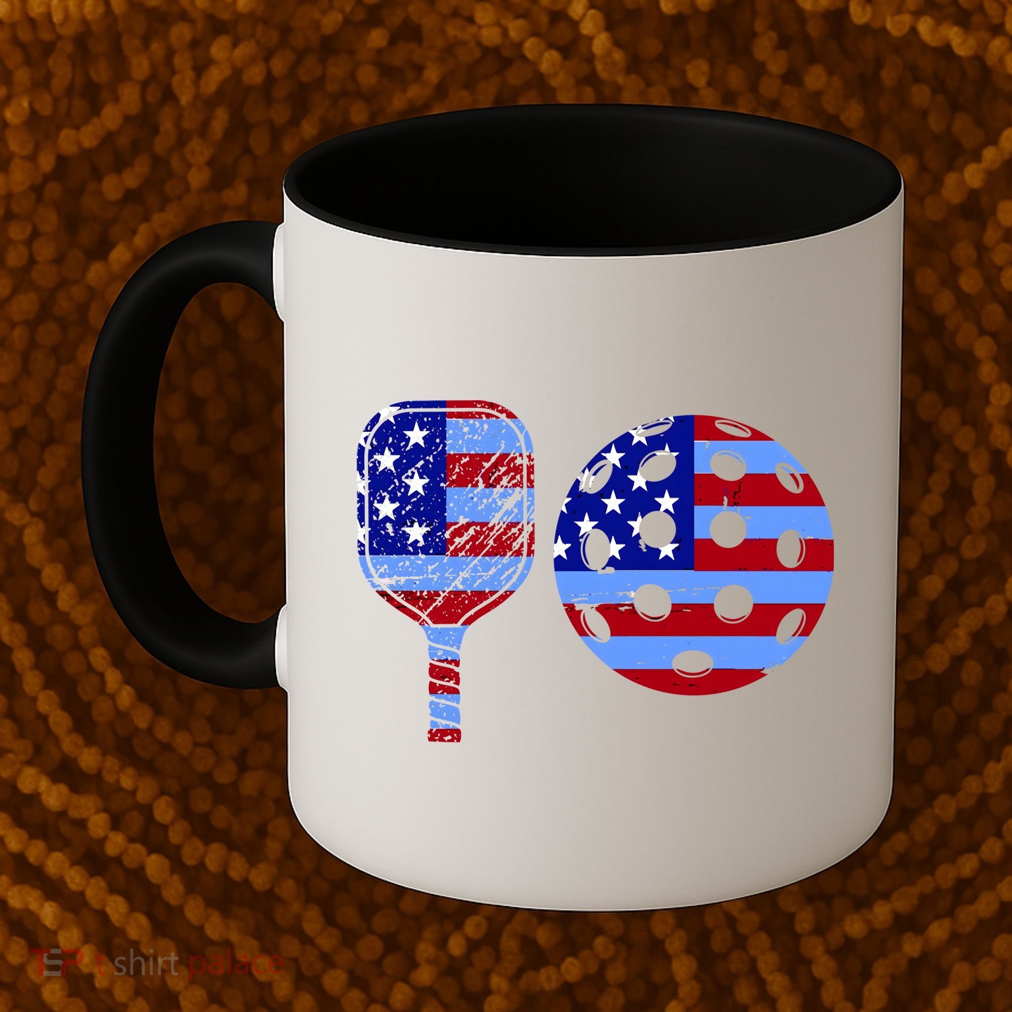 American Pickleball Paddle And Ball Coffee Mug