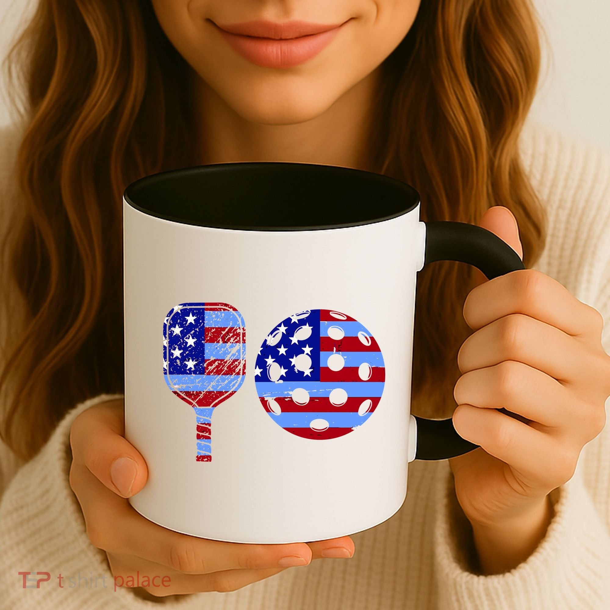 American Pickleball Paddle And Ball Coffee Mug