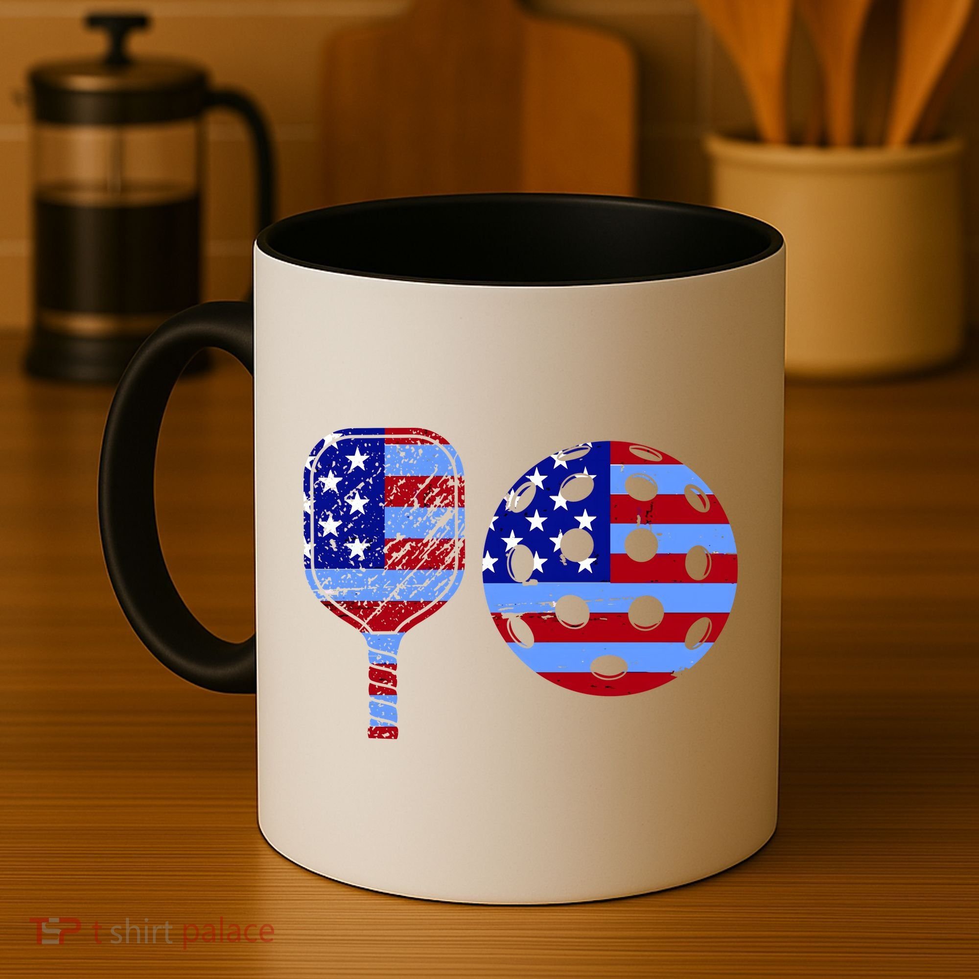 American Pickleball Paddle And Ball Coffee Mug