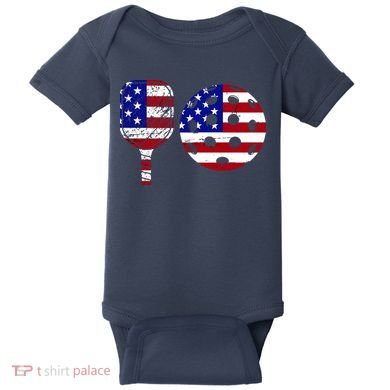American Pickleball Paddle And Ball Baby Bodysuit