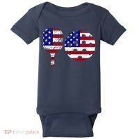 American Pickleball Paddle And Ball Baby Bodysuit thumb 0