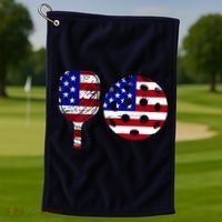 American Pickleball Paddle And Ball Golf Towel thumb 1