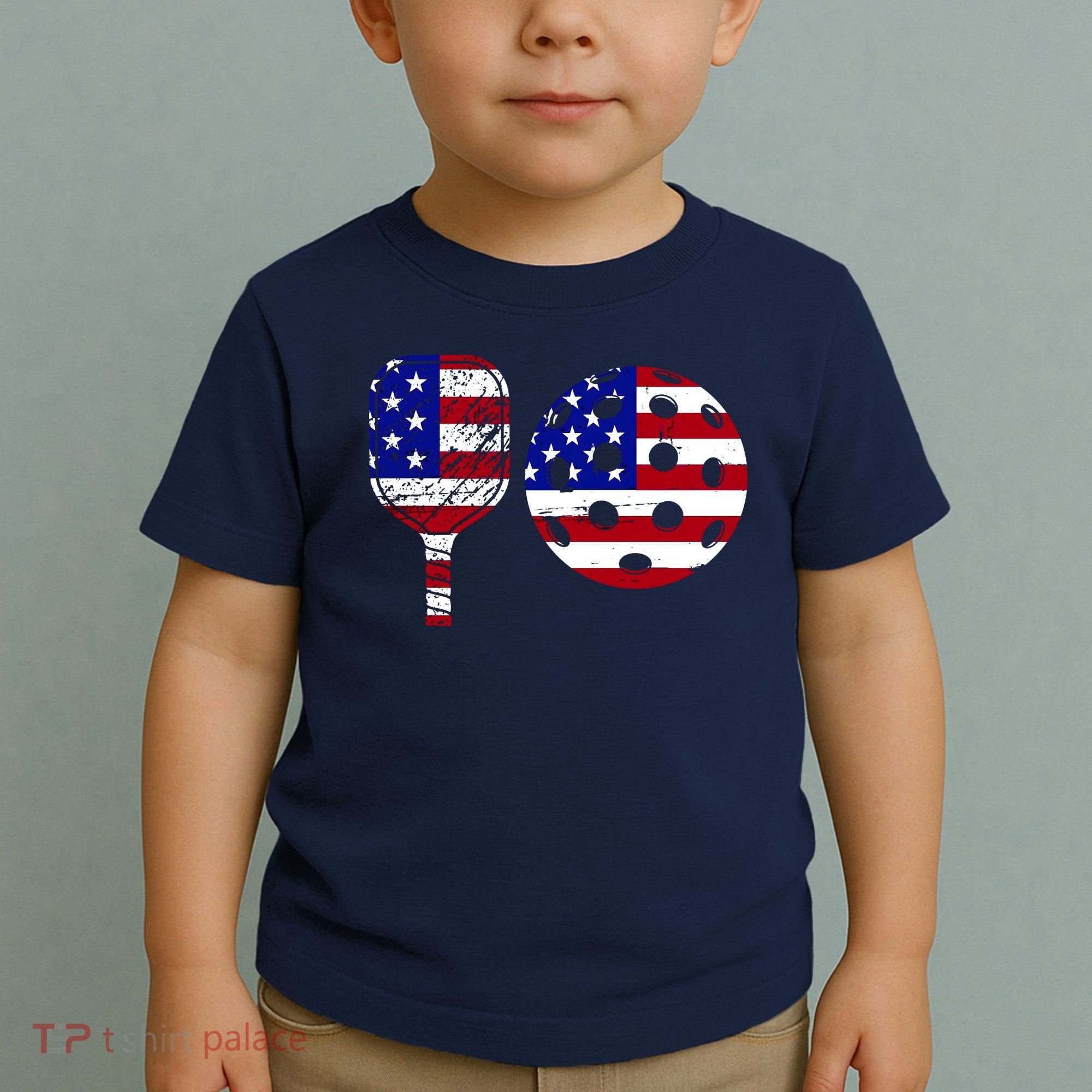 American Pickleball Paddle And Ball Toddler T-Shirt