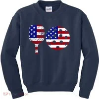 American Pickleball Paddle And Ball Kids Sweatshirt thumb 0