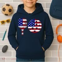 American Pickleball Paddle And Ball Kids Hoodie thumb 2