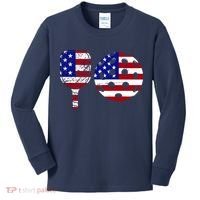 American Pickleball Paddle And Ball Kids Long Sleeve Shirt thumb 0