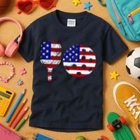 American Pickleball Paddle And Ball Kids T-Shirt thumb 3