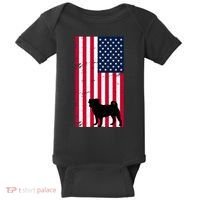 American Pitbull Flag Baby Bodysuit thumb 0