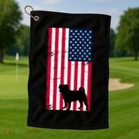 American Pitbull Flag Golf Towel thumb 1