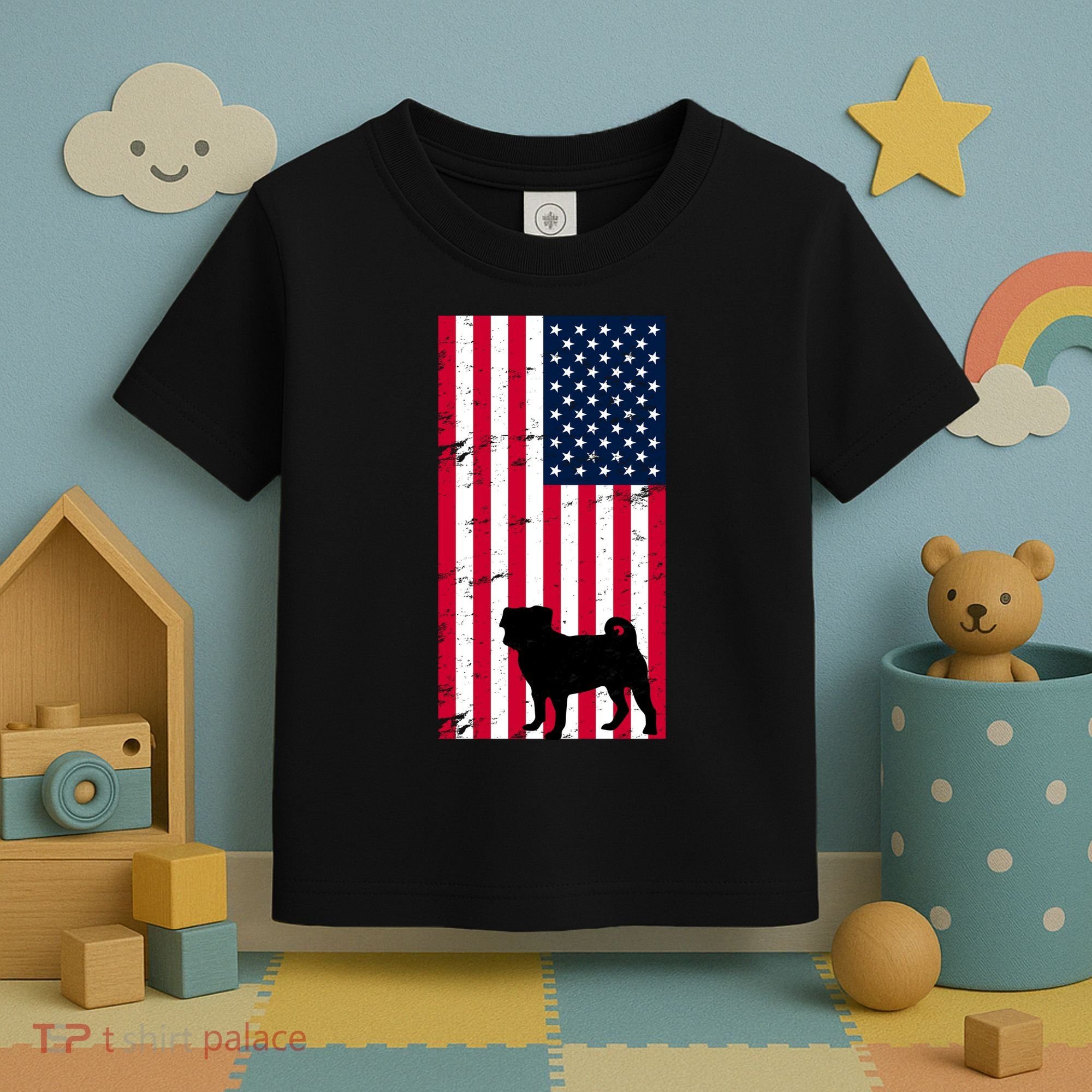 American Pitbull Flag Toddler T-Shirt