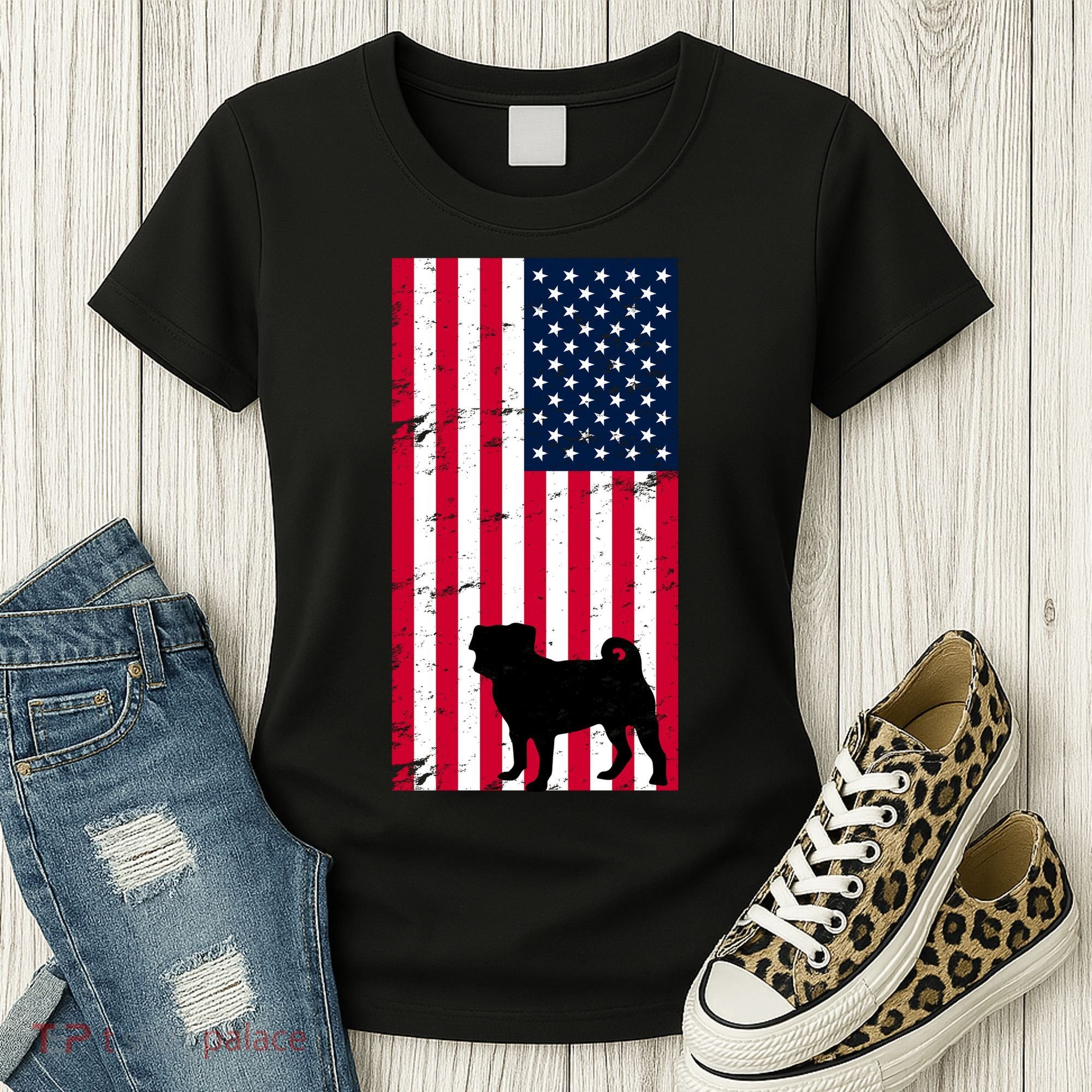 American Pitbull Flag Women's T-Shirt
