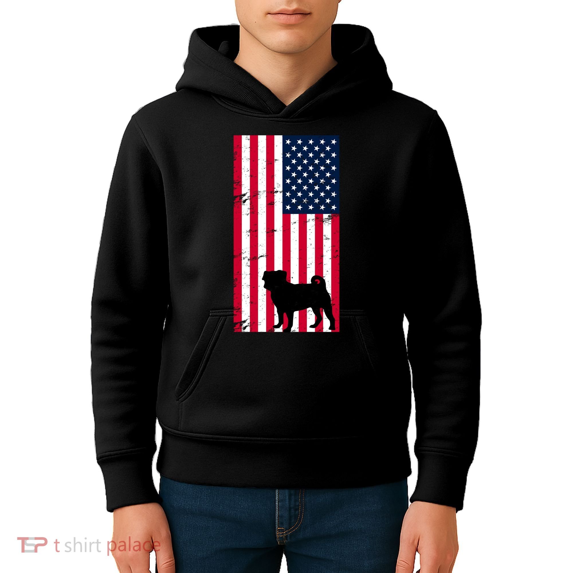 American Pitbull Flag Kids Hoodie