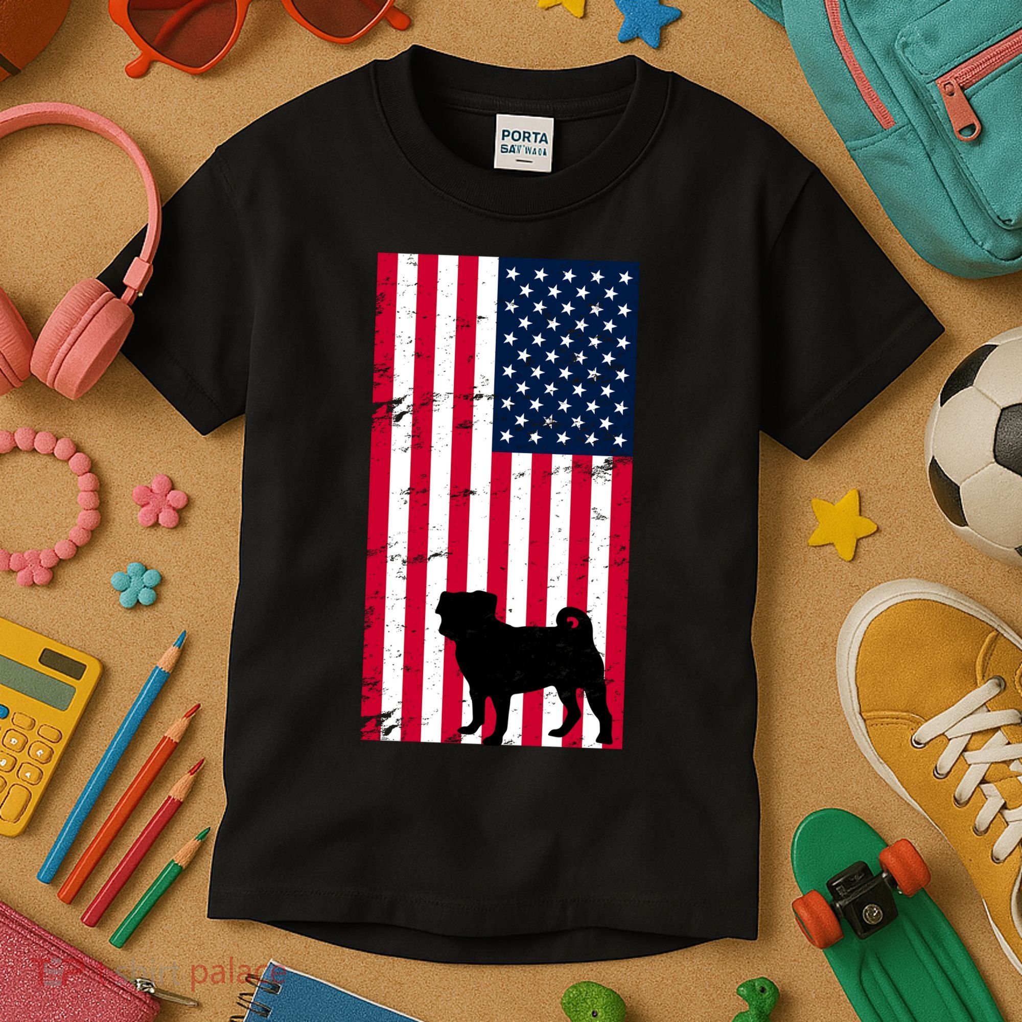 American Pitbull Flag Kids T-Shirt
