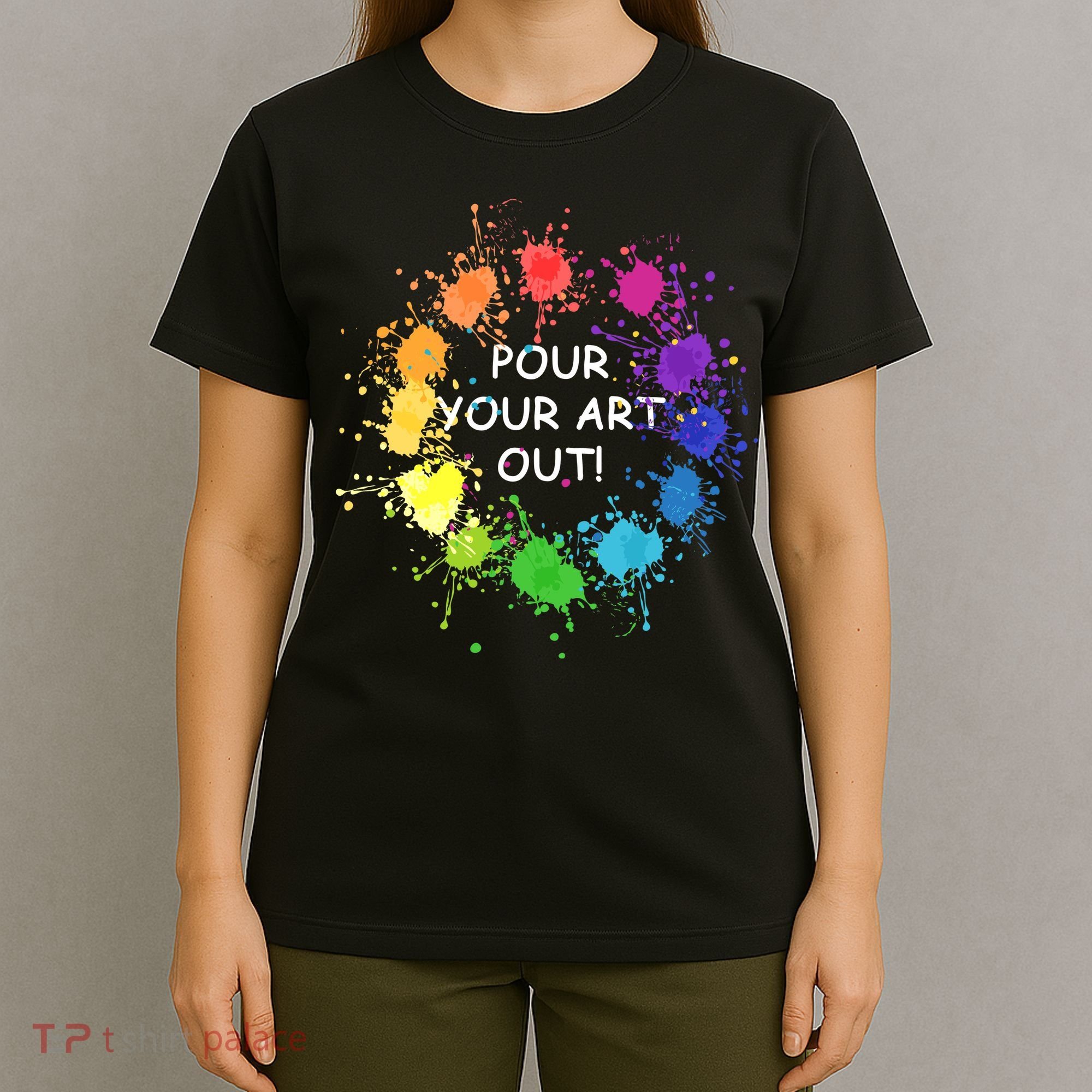 Acrylic Paint Pouring Artist Fluid Art Painter Color Wheel T-Shirt