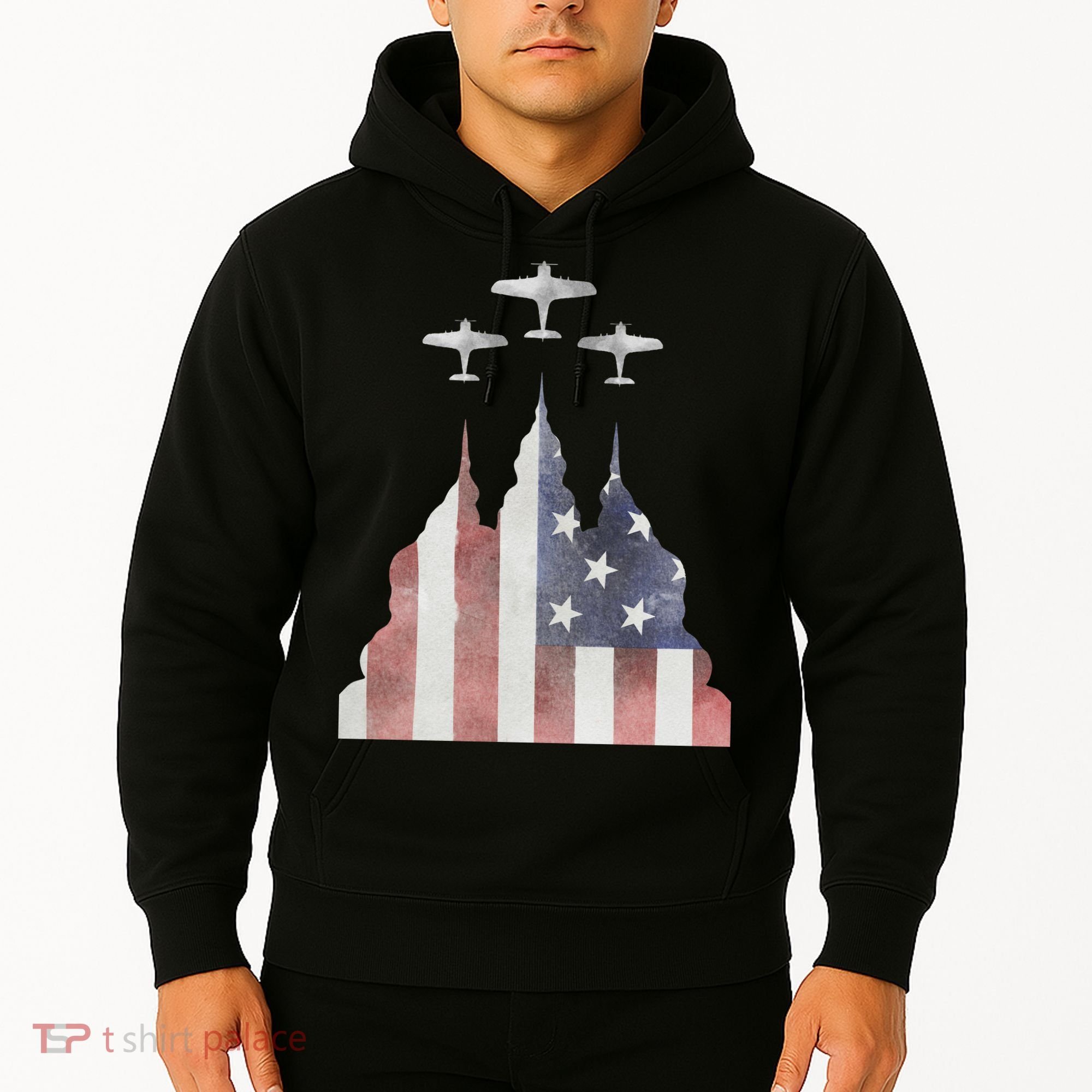 America Plane Patriotic Hoodie