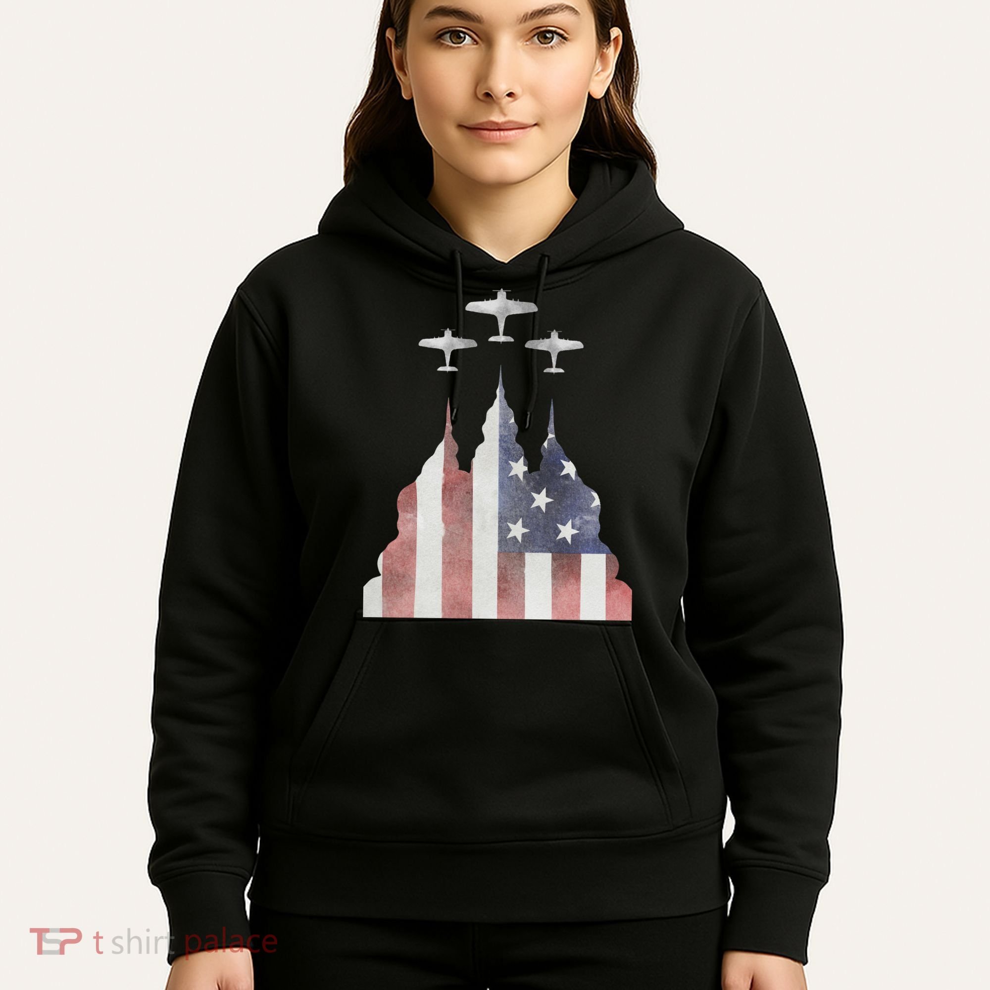 America Plane Patriotic Hoodie