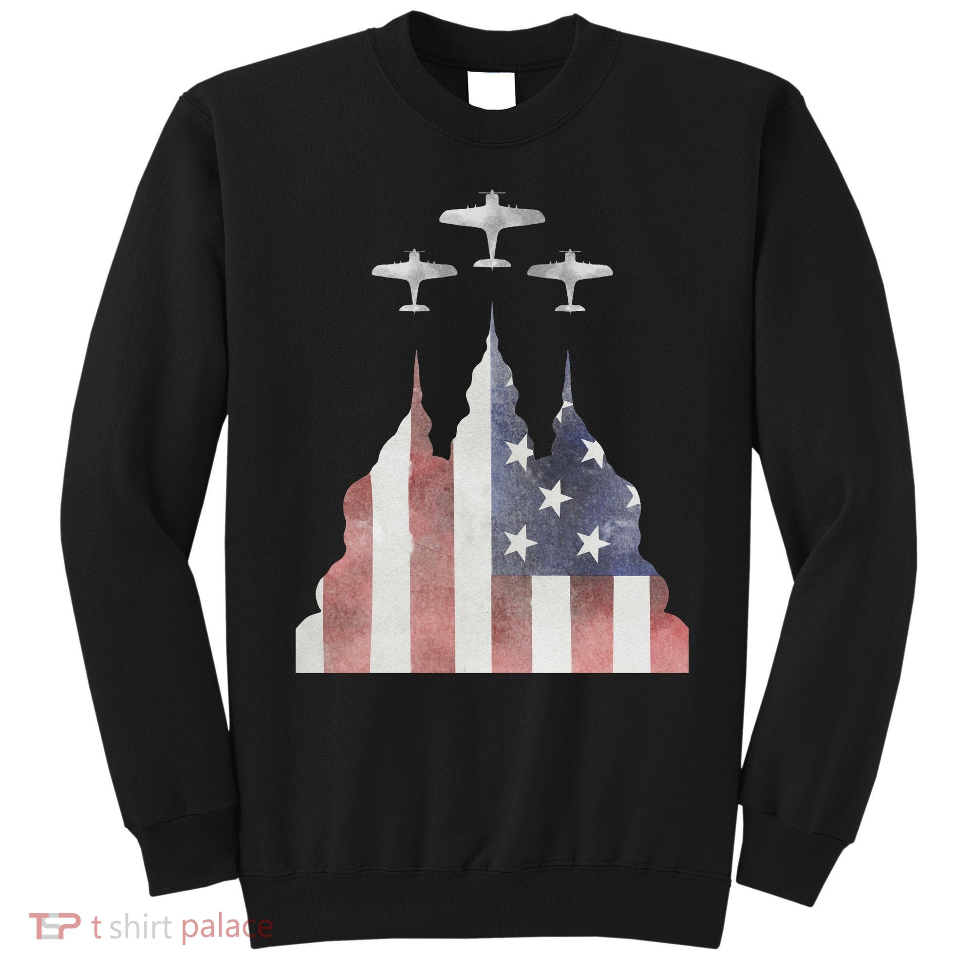 America Plane Patriotic Sweatshirt