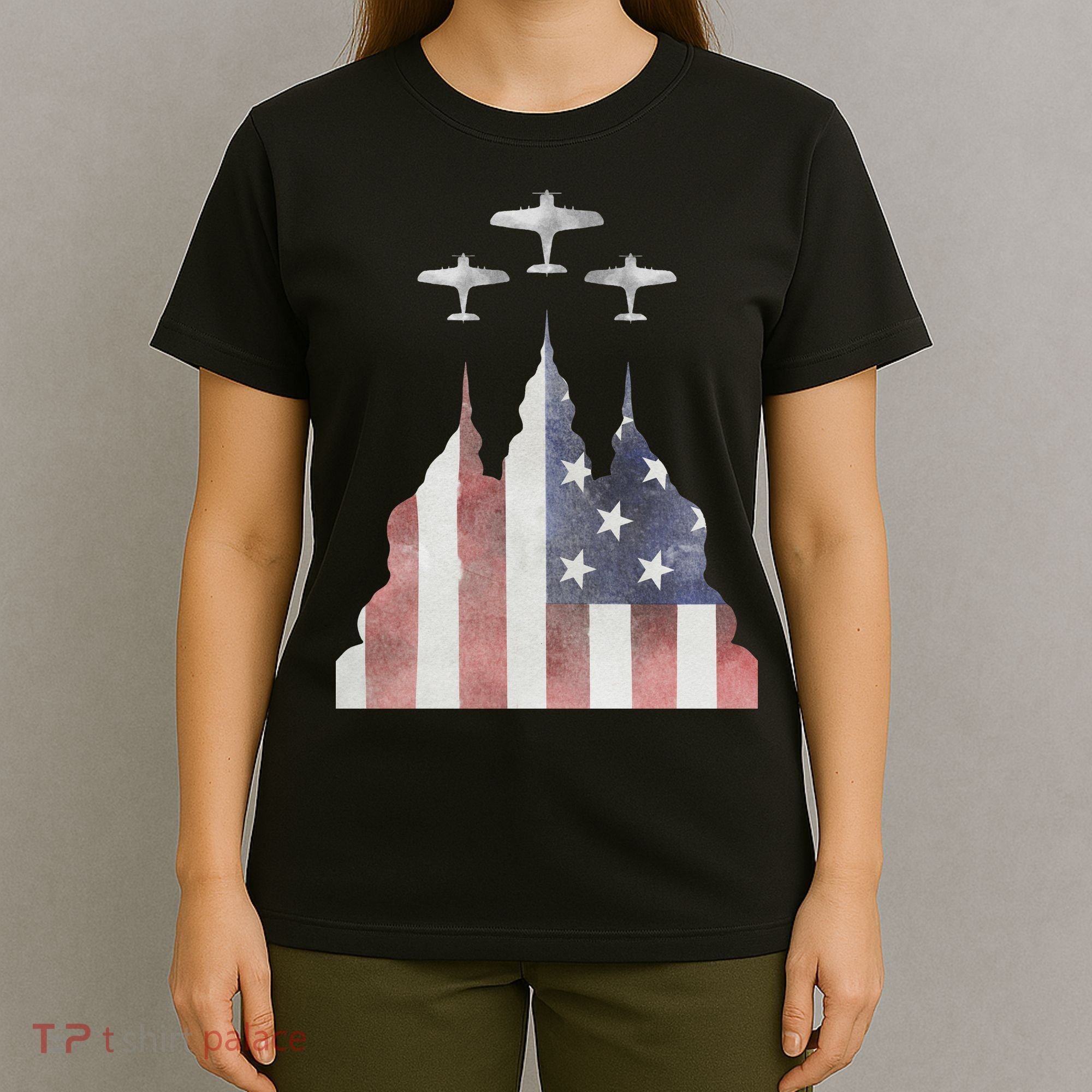 America Plane Patriotic T-Shirt