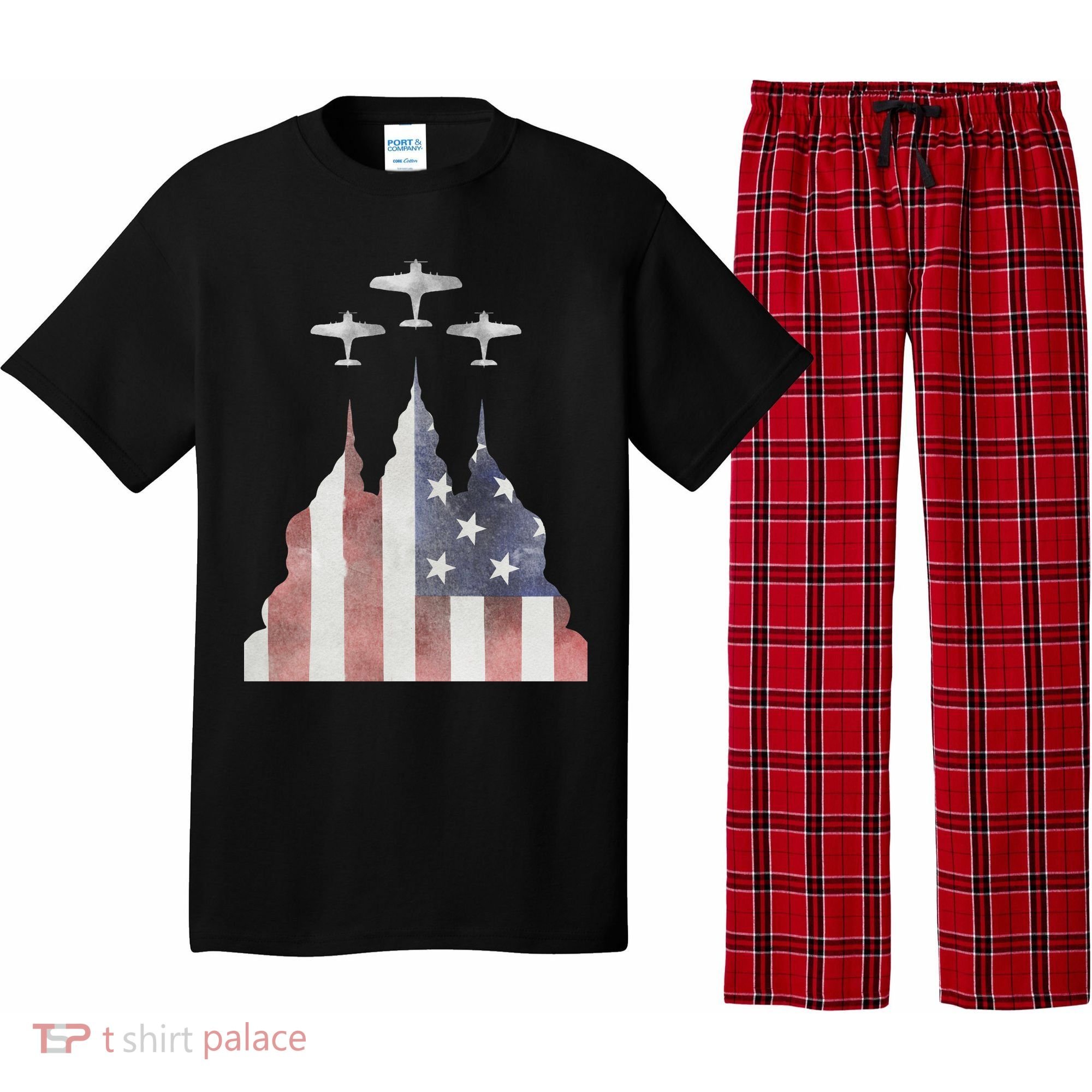 America Plane Patriotic Pajama Set