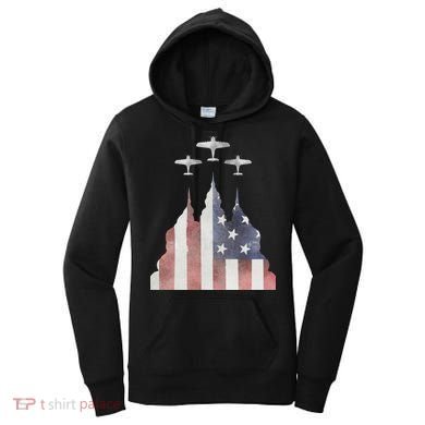 America Plane Patriotic Women's Hoodie