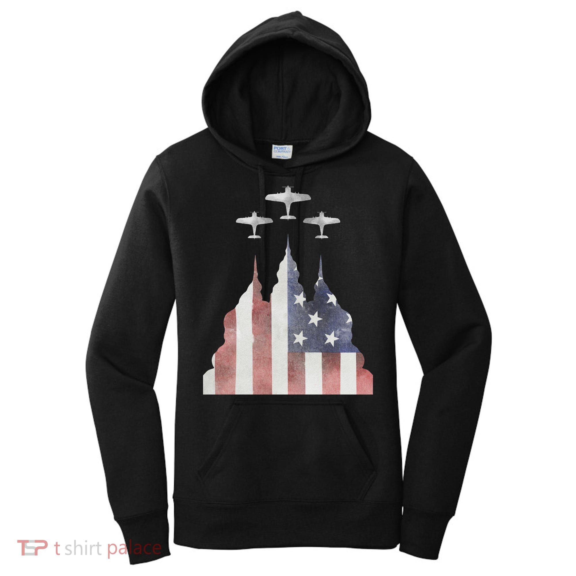 America Plane Patriotic Women's Hoodie