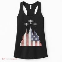 America Plane Patriotic Women's Tank Top thumb 0