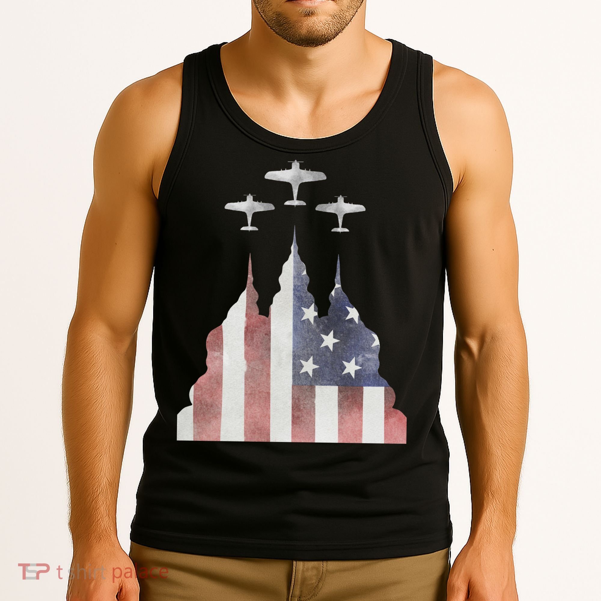 America Plane Patriotic Tank Top
