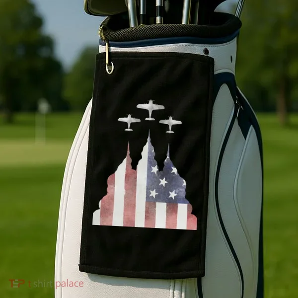 America Plane Patriotic Golf Towel