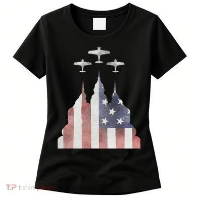 America Plane Patriotic Women's T-Shirt