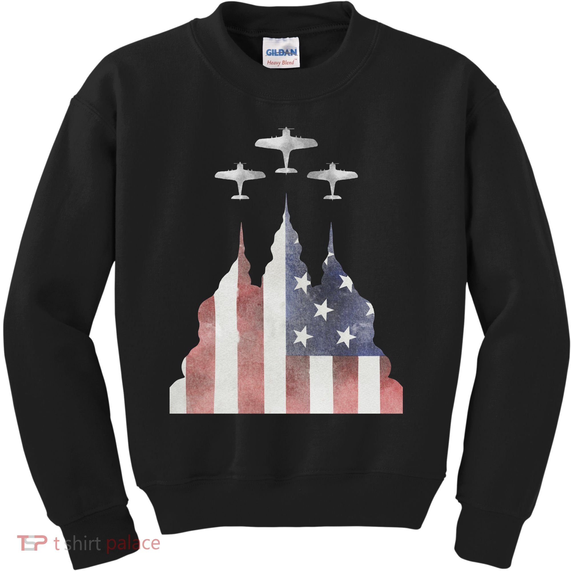America Plane Patriotic Kids Sweatshirt