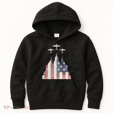 America Plane Patriotic Kids Hoodie