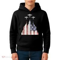 America Plane Patriotic Kids Hoodie thumb 4