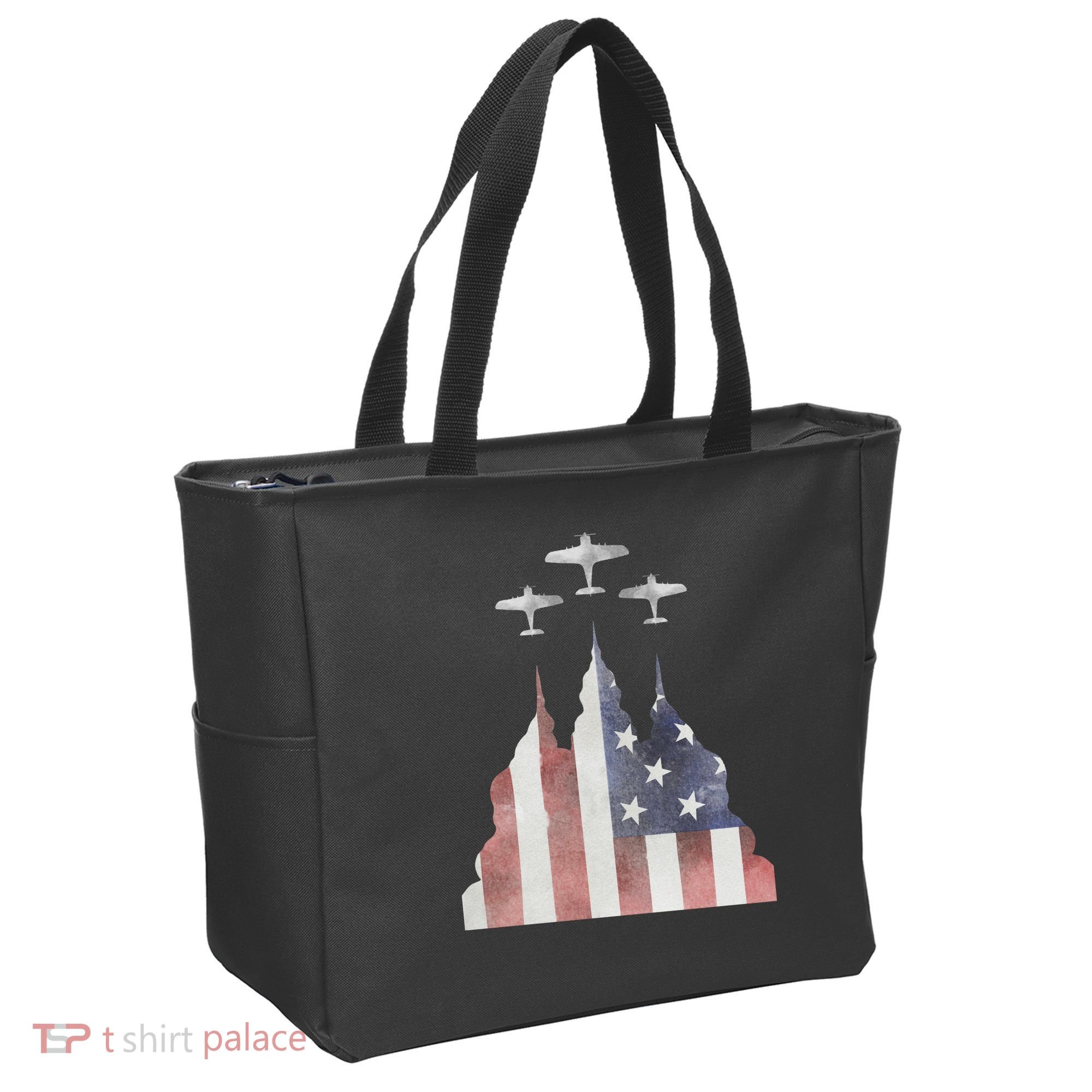 America Plane Patriotic Tote Bag