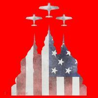 America Plane Patriotic Santa Hat thumb 1