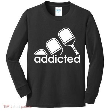 Addicted Pickleball Player Kids Long Sleeve Shirt
