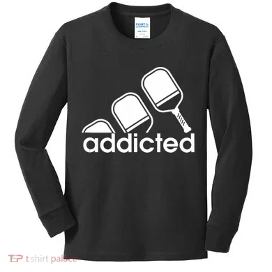 Addicted Pickleball Player Kids Long Sleeve Shirt
