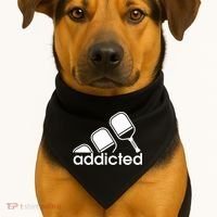 Addicted Pickleball Player USA-Made Doggie Bandana thumb 1