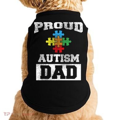Autism Puzzle Piece Flag Autism Awareness For Dad Doggie Tank