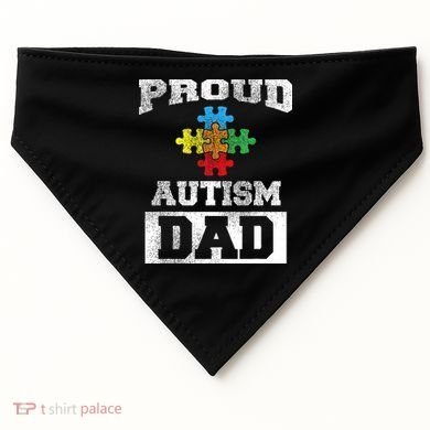 Autism Puzzle Piece Flag Autism Awareness For Dad USA-Made Doggie Bandana