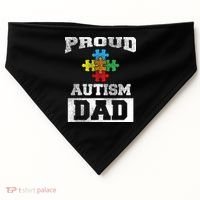 Autism Puzzle Piece Flag Autism Awareness For Dad USA-Made Doggie Bandana thumb 0