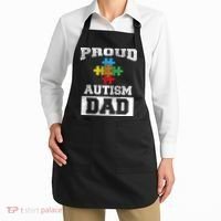 Autism Puzzle Piece Flag Autism Awareness For Dad Apron thumb 2