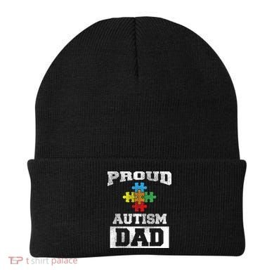 Autism Puzzle Piece Flag Autism Awareness For Dad Beanie