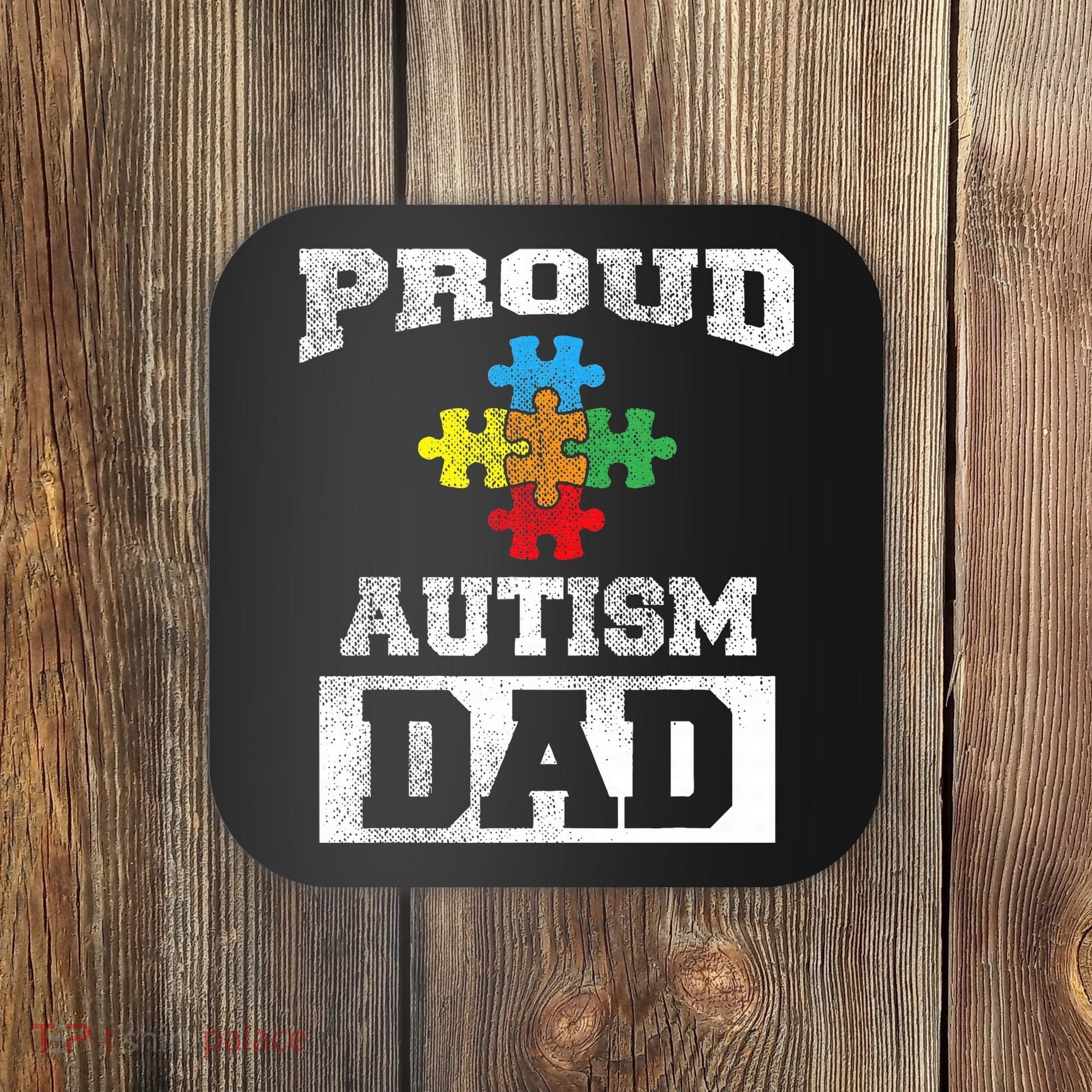 Autism Puzzle Piece Flag Autism Awareness For Dad Coaster