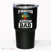 Autism Puzzle Piece Flag Autism Awareness For Dad Tumbler thumb 0
