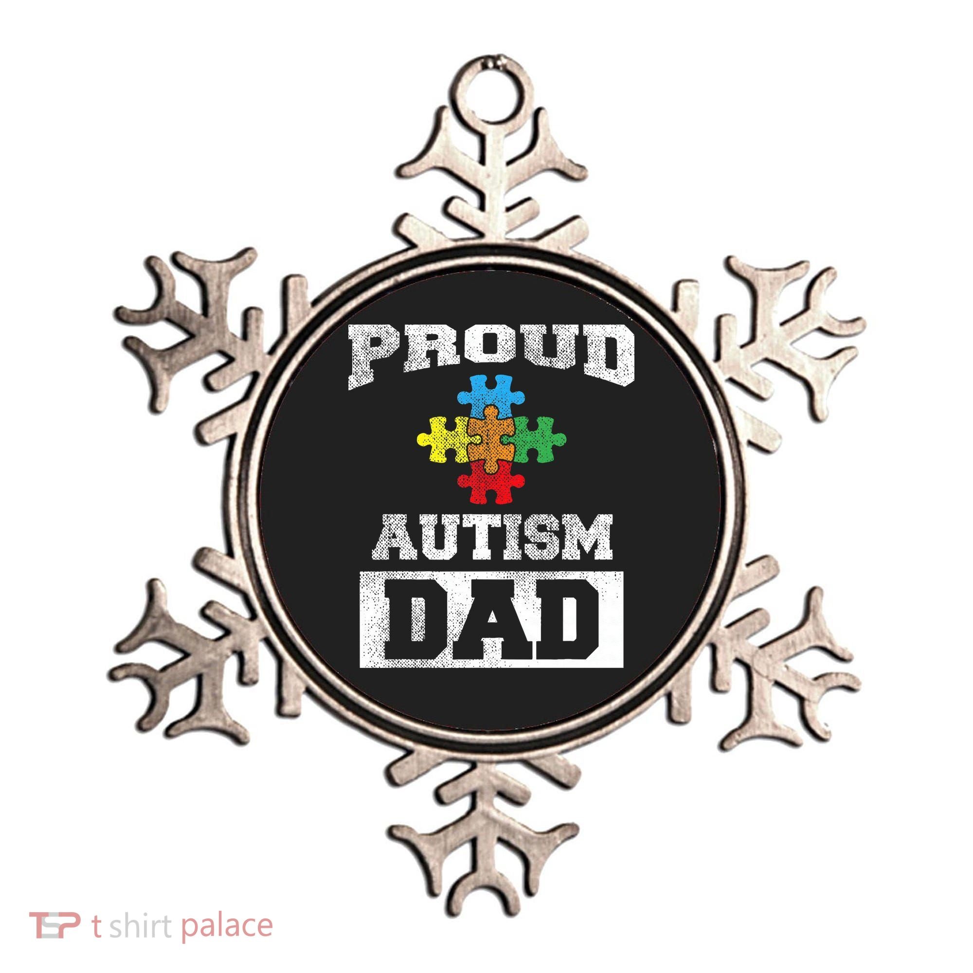 Autism Puzzle Piece Flag Autism Awareness For Dad Ornament
