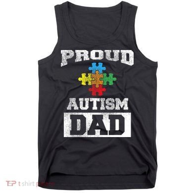 Autism Puzzle Piece Flag Autism Awareness For Dad Tank Top