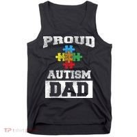 Autism Puzzle Piece Flag Autism Awareness For Dad Tank Top thumb 0
