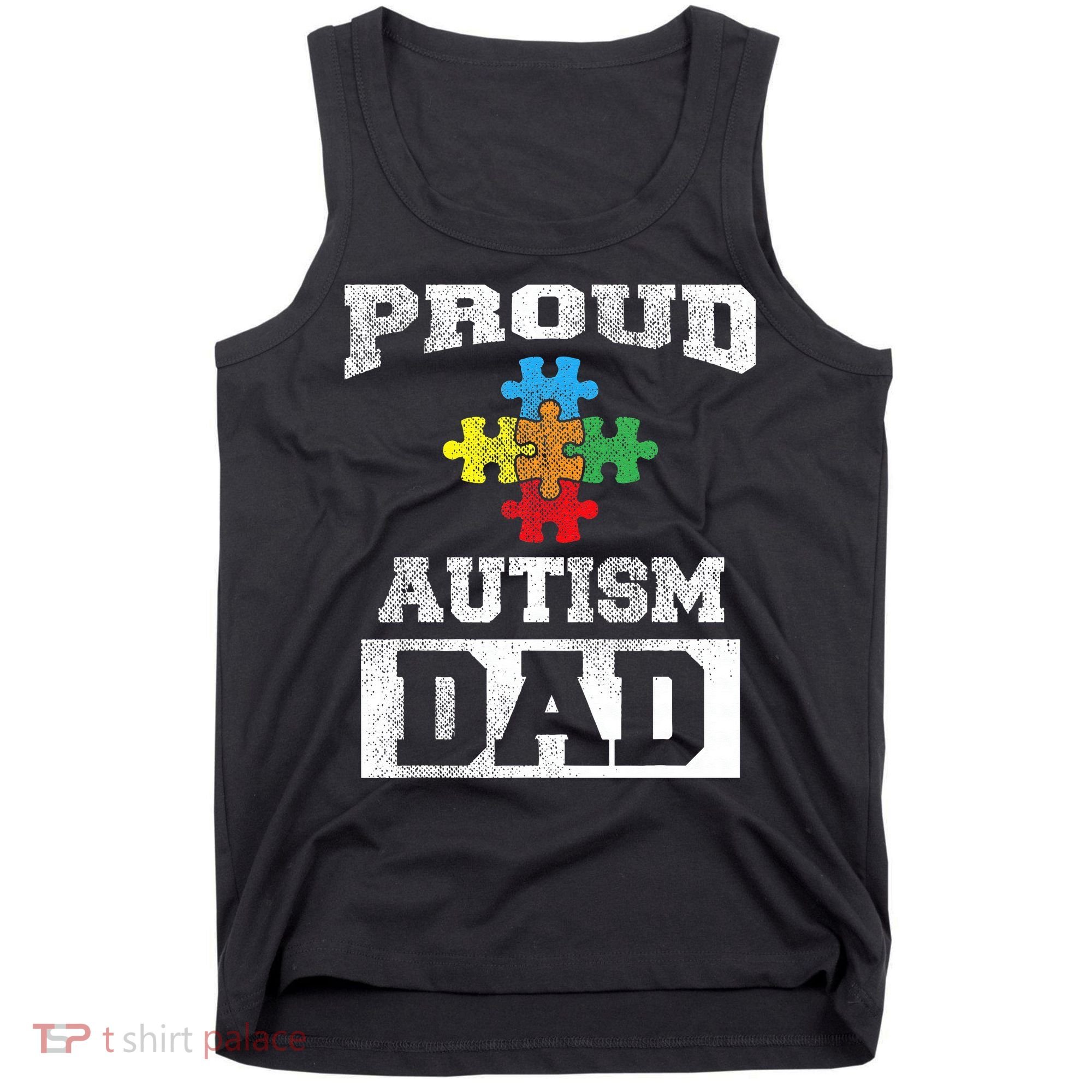 Autism Puzzle Piece Flag Autism Awareness For Dad Tank Top