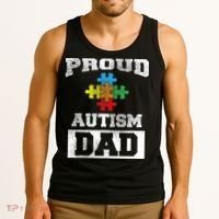 Autism Puzzle Piece Flag Autism Awareness For Dad Tank Top thumb 3