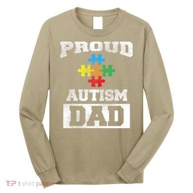 Autism Puzzle Piece Flag Autism Awareness For Dad Long Sleeve Shirt